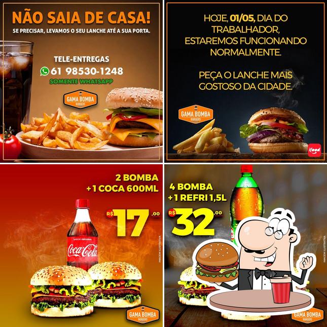 Peça um hambúrguer no GAMA BOMBA - Hamburgueria