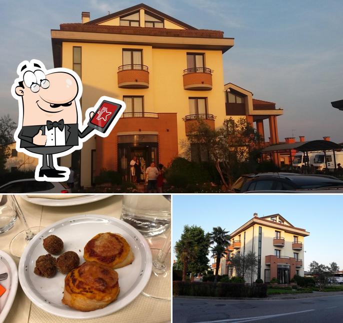 La esterno e cibo del ristorante