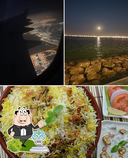 The picture of Imran's Shahi Hyderabadi Dum Biryani’s exterior and burger