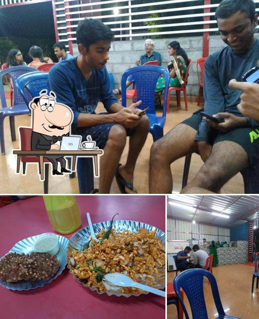 Among different things one can find interior and food at Kolhapur Chats
