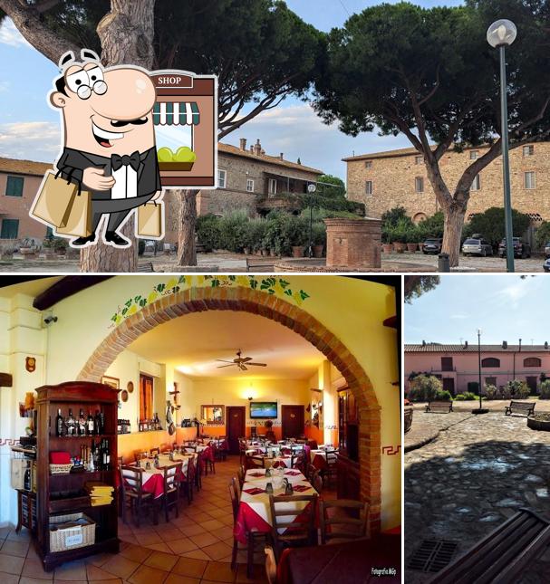 Puoi goderti l'aria fresca da seduto all'esterno di Ristorante Pizzeria Osteria La Corte - Ristorante Pizzeria con dehor nel giardino a Castiglione della Pescaia