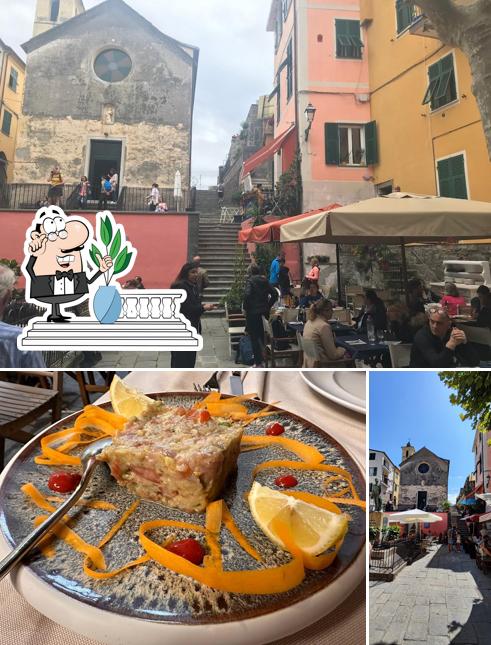 Questa è la immagine che presenta la esterno e cibo di La Lanterna Trattoria la Lanterna di Basso Carlo C. Snc