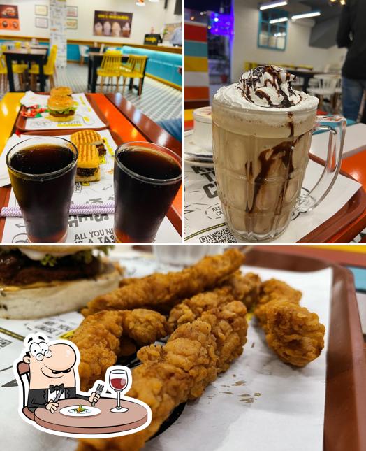 Among various things one can find food and beer at Wat a Burger