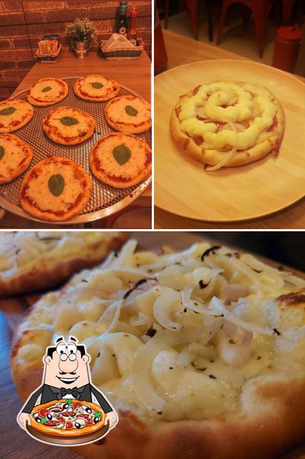 Escolha diferentes variedades de pizza