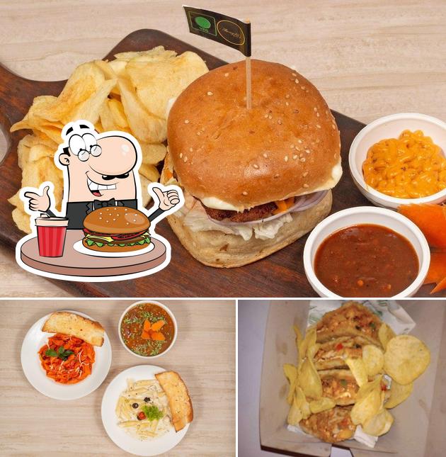 Try out a burger at Aakhri Pasta