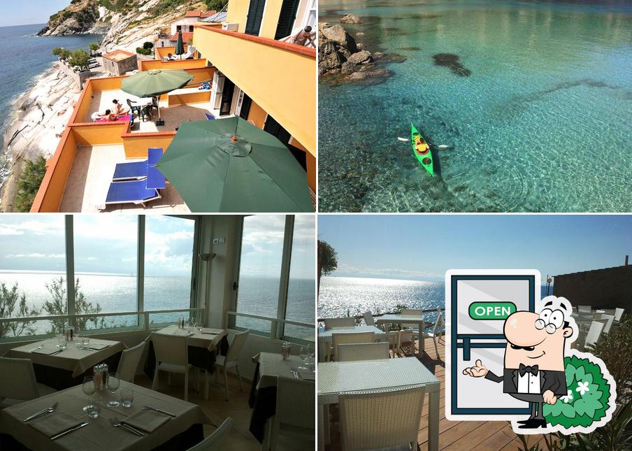 Guarda la foto che presenta la esterno e interni di Ristorante Bar Sud Ovest - Residence Villa Mare - Pomonte, Isola d'Elba Marciana