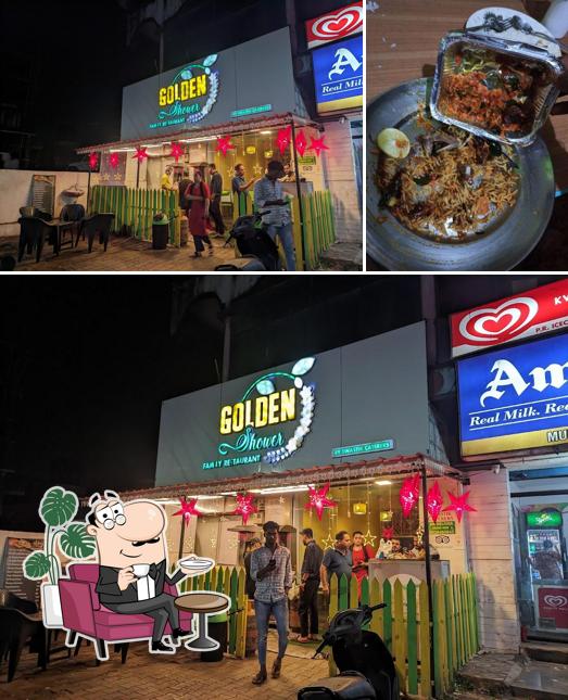 The interior of Golden..Shower Family Restaurant Ponda