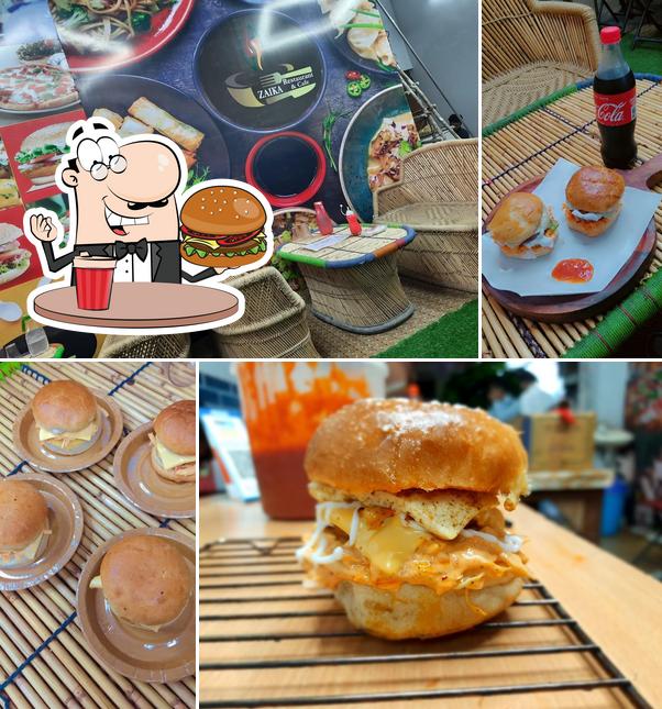 Get a burger at Zaika Restaurant & Cafe