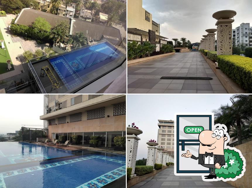 The outside part is an important feature of Sayaji Hotel