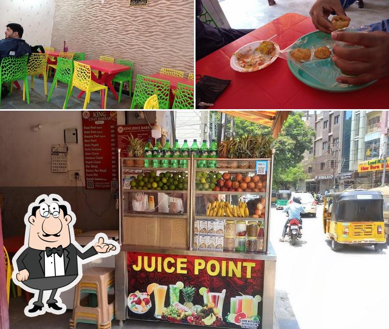 This is the picture showing interior and food at King Chat Darbar & juice center