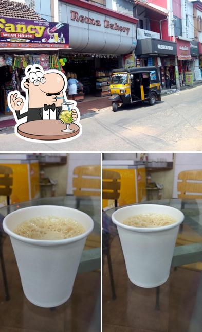Take a look at the photo displaying drink and exterior at Rema Bakery