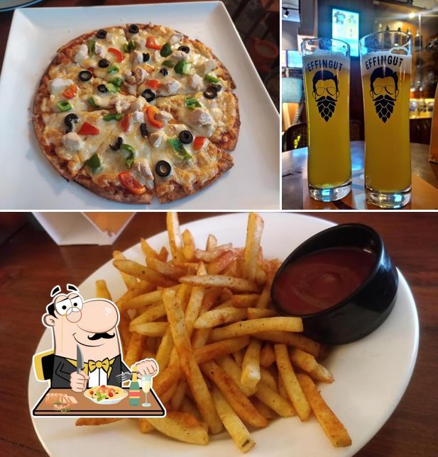 The restaurant's food and beer The restaurant's food and beer