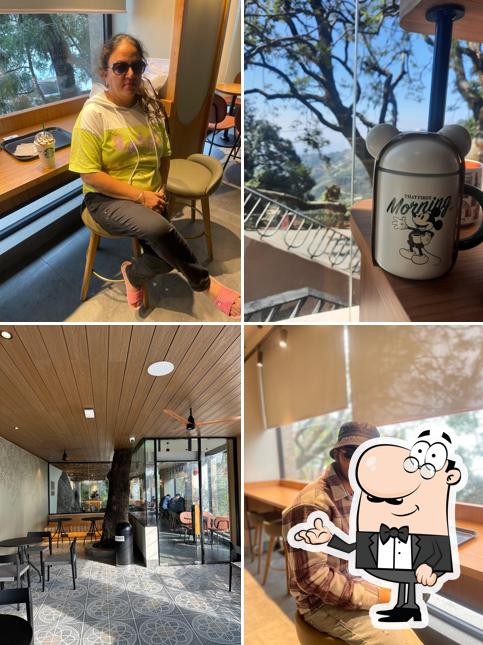 The interior of Starbucks