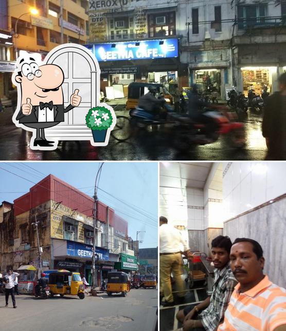 The exterior of Geetha Cafe