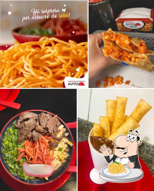 Espaguete carbonara em Pastelaria Nippon