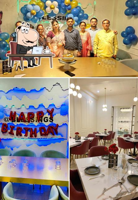 Take a seat at one of the tables at Blessings Hotel Restaurant Deoria ( Banquet, Cafe, Marriage lawn, Private Dine Room)