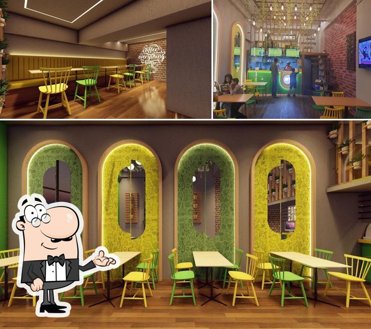 The interior of Cheesy Crazy Cafe