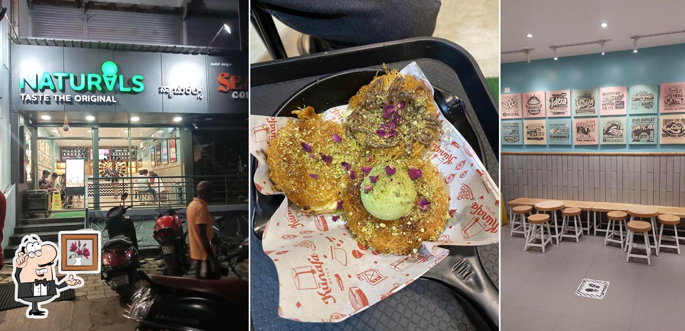 Take a seat at one of the tables at Naturals Ice Cream