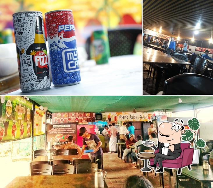 The picture of interior and beverage at Park Restaurant