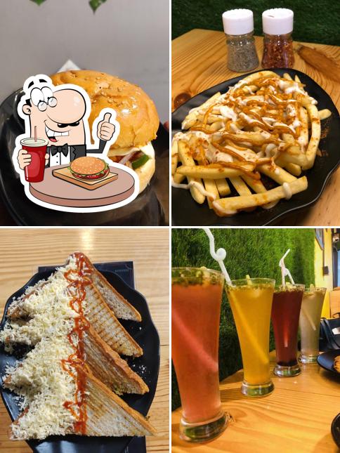 Get a burger at Singh's Cafe
