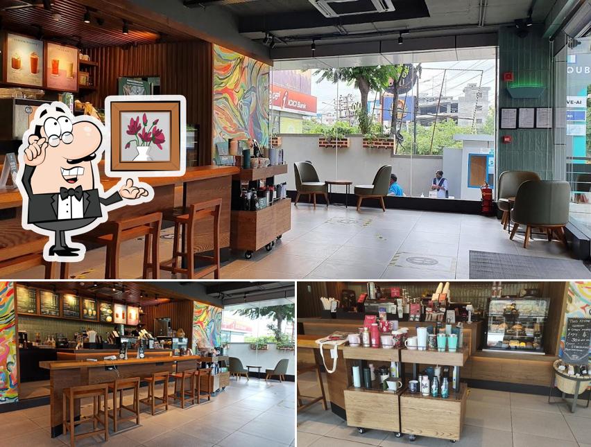 The interior of Starbucks