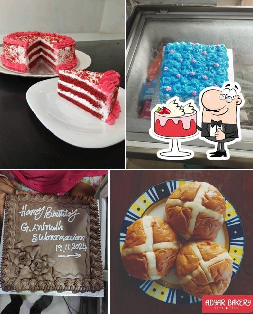 Red velvet cake at Adyar Bakery & Sweet Shop