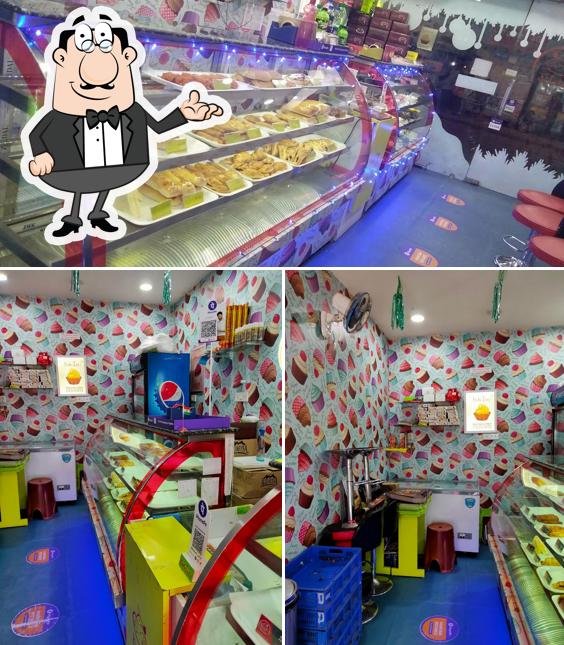 Among various things one can find interior and food at Bake India