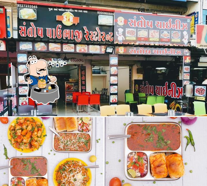 Take a look at the image displaying food and interior at Santosh Pavbhaji Restaurant
