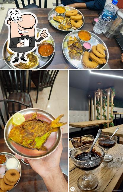 Among various things one can find interior and food at Suvidha Kokani canteen