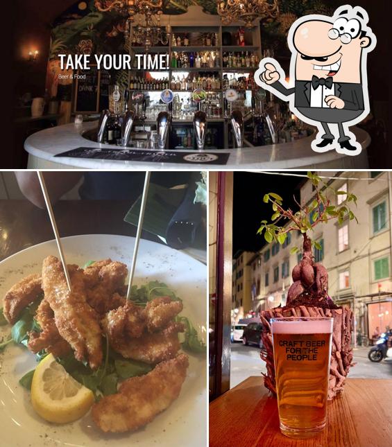 La esterno e cibo del ristorante