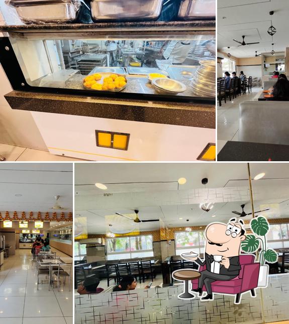 The interior of Udupi Gokula Vegetarian Restaurant