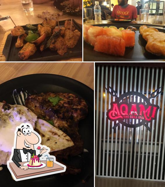 AQAMI - The Grill Hub serves a selection of sweet dishes