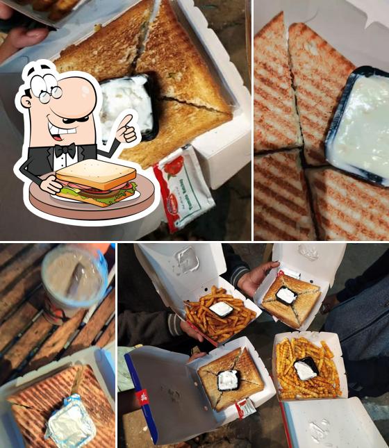 Grilled cheese sandwich at Fuel station cafe & restro