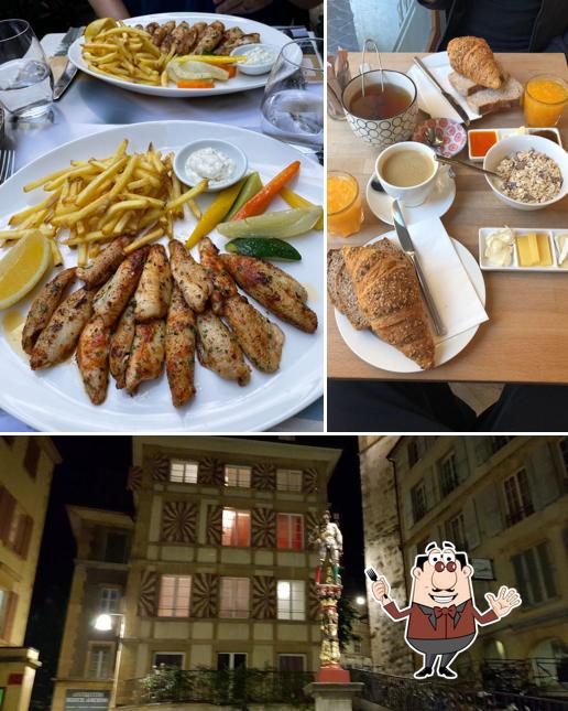 La immagine della cibo e esterno di L'AUBIER Café-Hôtel Neuchâtel