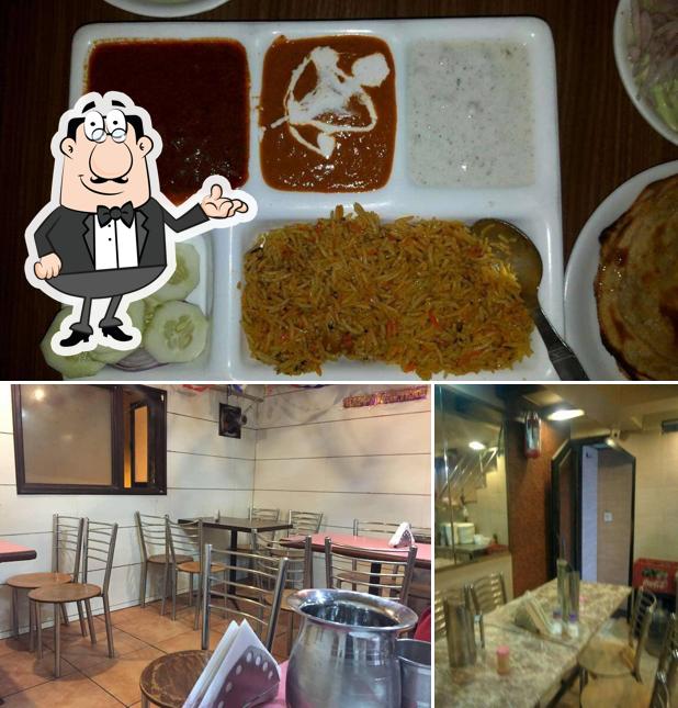 The image of interior and food at Khurana Restaurant