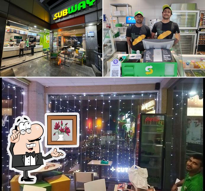 The interior of Subway