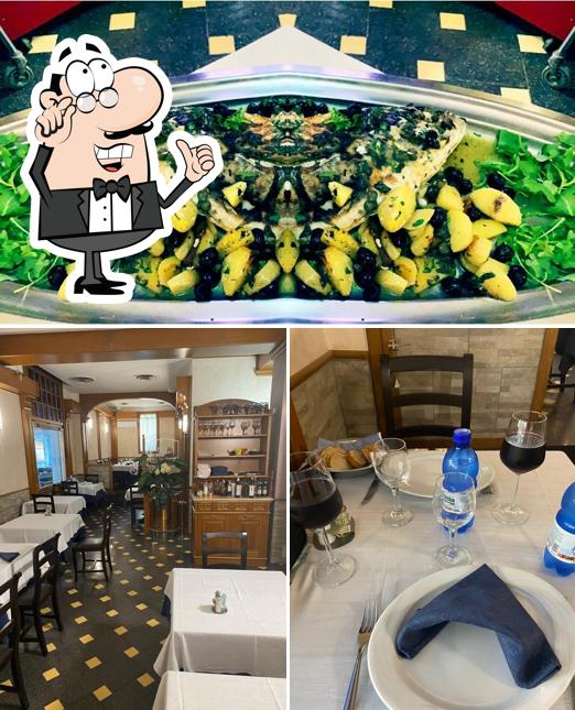 La interni e cibo del ristorante