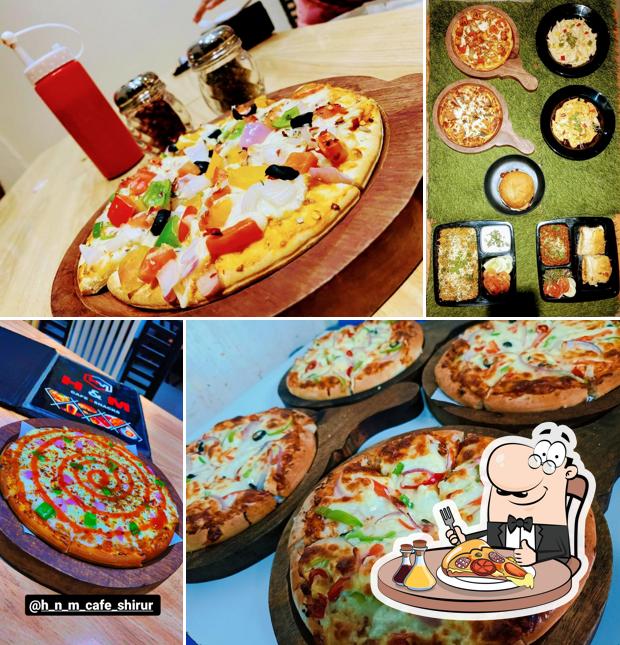 Order pizza at H & M Cafe and Snacks