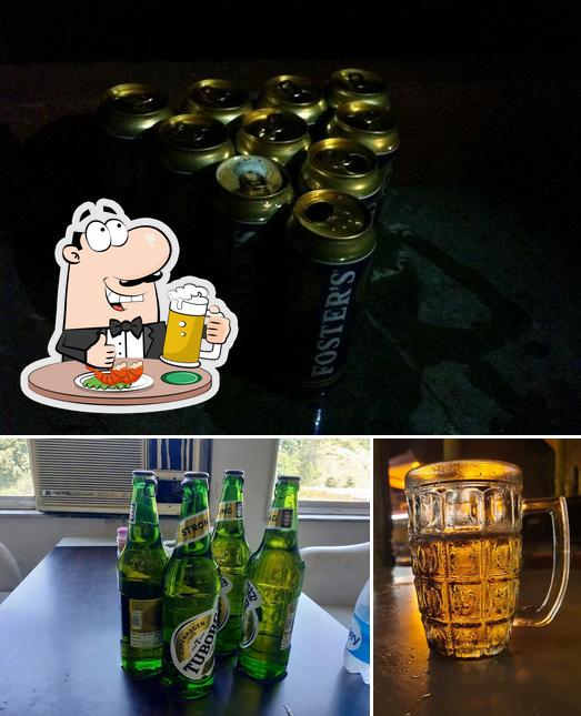 You can get a glass of light or dark beer