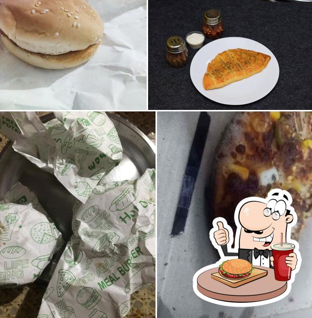Try out a burger at Dominic Pizza 40c