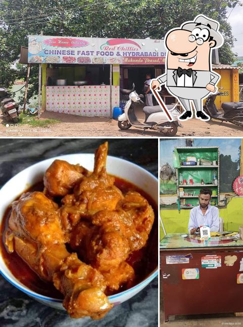 Among different things one can find exterior and food at Red chillies biryani house