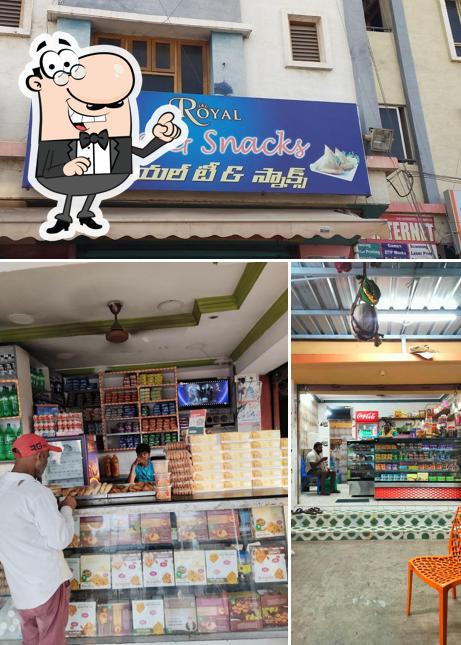 The picture of interior and food at Royal Tea & Snacks