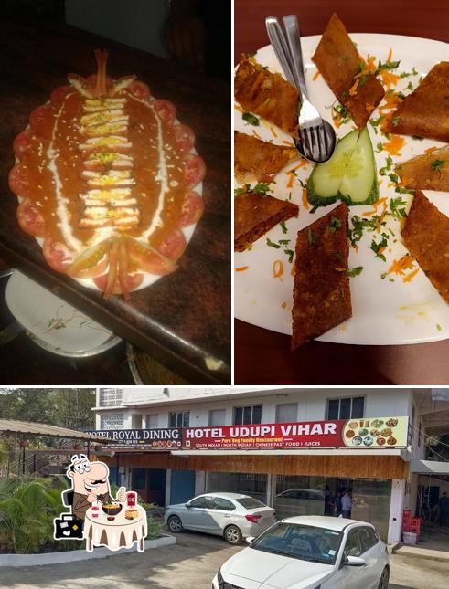 Take a look at the picture displaying food and exterior at Hotel Udupi vihar