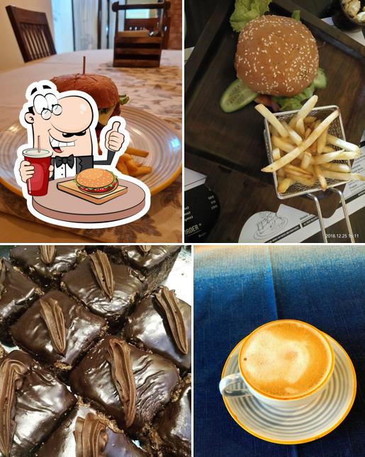 Get a burger at The coffee lodge