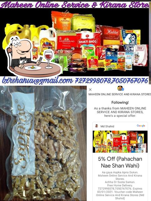 MAHEEN ONLINE SERVICE AND KIRANA STORES is distinguished by food and beverage