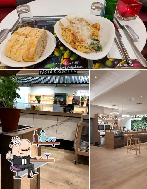 Voici la photo représentant la intérieur et nourriture sur Vapiano Plan de Campagne Pasta Pizza Bar