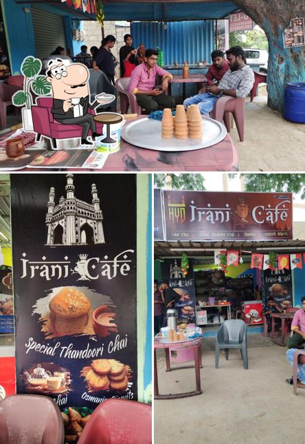 This is the image showing interior and burger at Irani Cafe