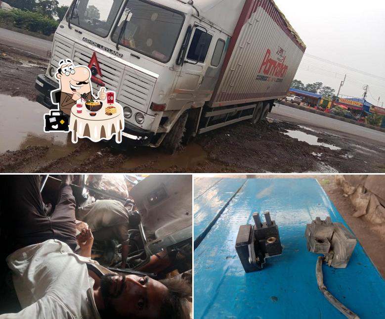 The picture of food and exterior at JSP Khalsa Hotel