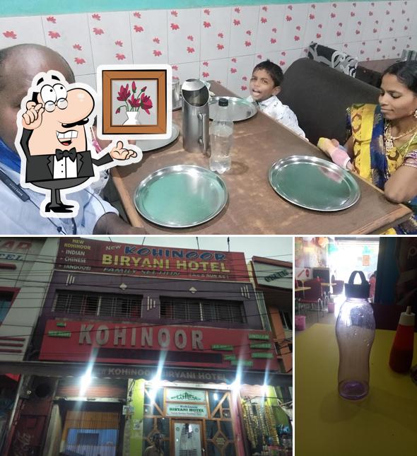 The interior of New Kohinoor Biryani Hotel