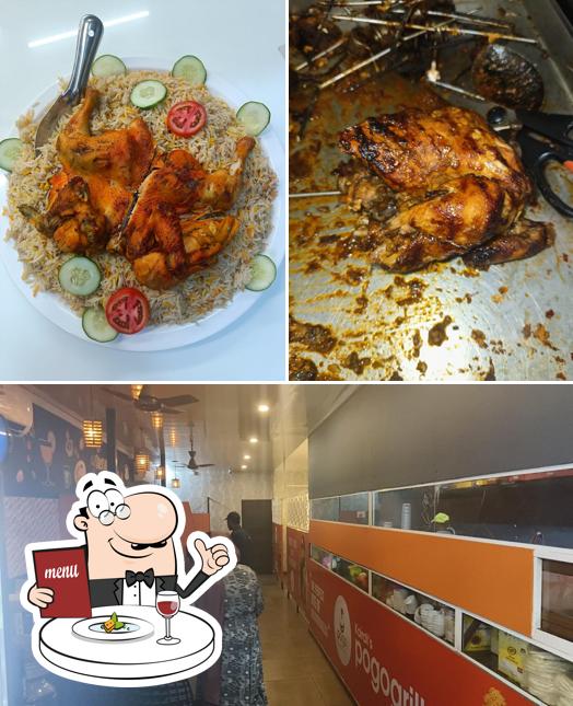 This is the image depicting food and interior at Pogogrill